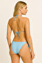 Women's Blue Triangle Bikini Set Adjustable Tie Top and Bottom - 3