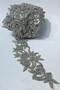 Silver Bead Embroidered Flower Pattern Wide Ribbon Applique 1 Meter