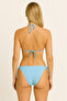 Women's Blue Triangle Bikini Set Adjustable Tie Top and Bottom - 4