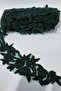Green Bead Embroidered Flower Pattern Wide Ribbon Applique 1 Meter
