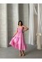 Women's Thick Strap Shoulder Tie Gipeli Knee Length Casual Dress - 3