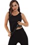 Women's Black Polymer Fabric Thermal Sauna Terleten Leggings and Athlete Set - 2