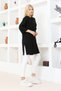 Women's Black Oversize Tunic T-Shirt – Half Sleeve, Round Neck, Relaxed Fit - 5