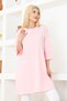 Women's Pink Oversize Tunic T-Shirt – Half Sleeve, Round Neck, Relaxed Fit - 6