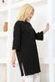 Women's Black Oversize Tunic T-Shirt – Half Sleeve, Round Neck, Relaxed Fit - 6