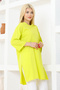 Women's Yellow Oversize Tunic T-Shirt – Half Sleeve, Round Neck, Relaxed Fit - 6