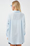 3900 Oversize Long Basic Shirt - C.Blue - 6