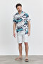 Men's Patterned Shirt - Short Sleeve Dubai Pattern Shirt - 4663 - 2