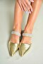 U 590491809   Gold Pointed Toe Women's Slippers - 2