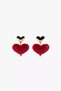 Red Brand Model Heart Earrings - 2