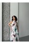 Women's Floral Print Halter Neck Chiffon Long Dress - 2