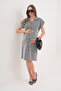 Shirt Collar Short Sleeve Striped Front Button Midi Length Maternity and Maternity Dress - 7