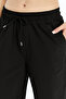 Women's Black Summer Oversize Straight Leg Parachute Fabric Sweatpants Loose Relaxed Trousers - 8