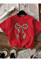 Women's Leopard Ribbon Printed Set of 3 Cotton Oversize T-Shirts - 4