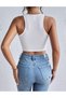 Women's 2-Pack Cotton Bodycon Camisole Ribbed Fabric Crew Neck Navel-Baring Crop Tank Top - 3