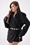 Women's Gold Metal Embossed Accessory and Ring Design Chain Belt 7650 - 6