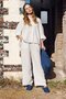 Larin Women's Striped Trousers Cream-Denim