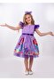 Mermaid Patterned Tulle Detailed Girl's Party Dress - 3