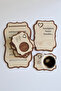 6 Pieces of Wooden Laser Cut Cups and Cup Coasters Set with Special Writing from Erdiz - 8