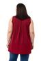 Plus Size Sleeveless Burgundy Shirt with Pleated Detail on the Back - 3