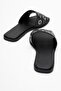 Women's Faux Leather Slippers 6322 Black - 6