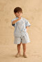 Patch Detail Shirt Set Blue - 4