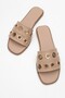 Women's Faux Leather Slippers 6322 Nude - 5