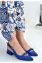 Rewat Blue Skin Heeled Shoes - 2