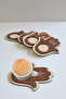 6 Pieces of Wooden Laser Cut Evil Eye Beaded Fatma Mother Cup and Cup Coaster from Erdiz - 5