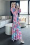 Patterned Hijab Dress Pink 530-1 - 4