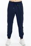 Women's Navy Blue Loose Fit Summer Jogger Sweatpants with Elastic Legs, Parachute Fabric Trousers, Zipper Pocket - 5
