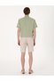 Beige Slim Fit 100% Linen Elastic Waist Lace up Woven Shorts 50301780-Vr011 - 4