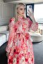 Patterned Hijab Dress Salmon 526-1 - 2