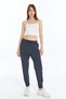 Women's Smoked Loose Fit Summer Pants with Elastic Jogger Sweatpants Parachute Fabric Trousers, Hidden Zipper Pocket - 3