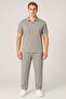 Men's Half Zipper Ottoman Tracksuit Suit Bottom Top - 2