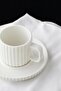 6-Person Porcelain Coffee Cup White Striped Model - 3