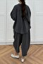 Women's Anthracite Oversize Shirt Shalwar Pants Trousers Suit 50957 - 7