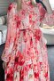 Patterned Hijab Dress Salmon 526-1 - 3