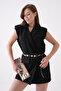 Gold Flower and Ring Detailed Chain Women's Belt 7600 - 4