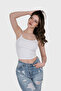 Simala Women's Transparent Strappy Ribbed Camisole Crop Top Stylish Basic Daily Blouse - 5