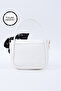 White Shk235 Faux Leather Single Compartment Handbag and Shoulder Bag with Scarf Gift - 3