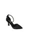 Yazkiş Women Satin Skin Silver Black Ankle Strap 9cm Candlestick Heel Pointed Toe Evening Dress Shoes