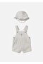 Baby Boy Printed Hat Jumpsuit Cream 1601