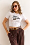 Women's White Leopard Cherry Detailed Lycra Cotton T-Shirt Tsh-19000922 - 2