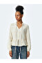 Beige Mandarin Collar Blouse For Women - 3