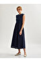 Cotton crew neck midi sleeveless flared dress. - 2