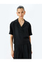Black Polo Neck Blouse For Women - 3