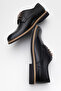 Dericlub Men's Lace-Up 4 Season Classic Shoes Real Leather 2650/2 Black - 6