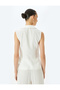 White Sleeveless Envelop Blouse For Women - 4