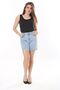 Women's Large Size Blue Washing Effect 5 Pocket Denim Shorts 65N37823 - 8